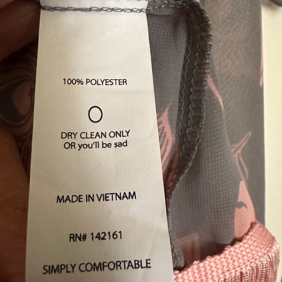 LuLaRoe Gray and Pink Feather Kimono Women’s Sz Small - Picture 3 of 5